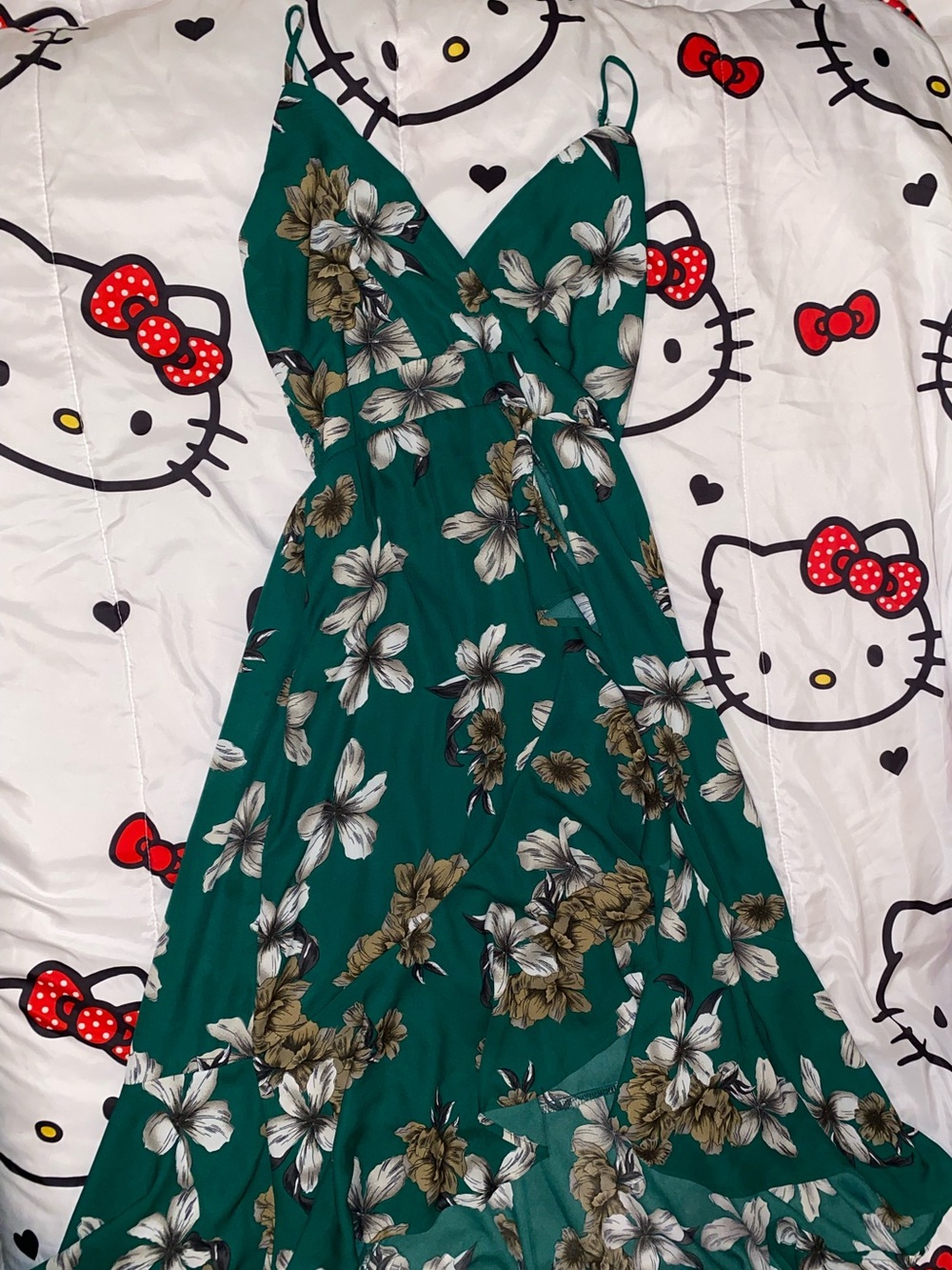 Emerald Green Floral Dress
